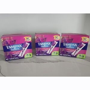 Tampax Radiant Tampons - 3 boxes x 42count